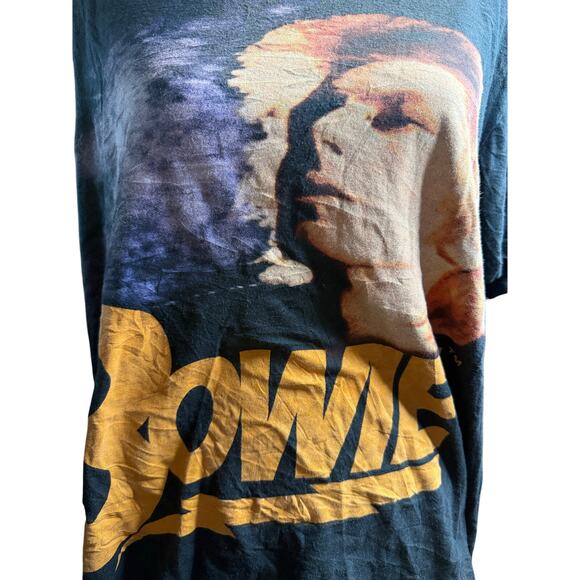 David Bowie Full Front Graphic Tee, Vintage Style Fade, Bay Island, Unisex Large - Picture 2 of 6